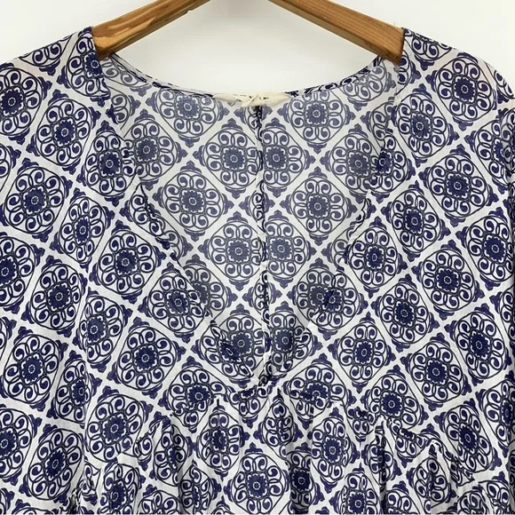 Boden US 14 Sarah Kaftan Dress Blue 0298 Ribbon maxi Paisley Whirl long sleeve - Picture 8 of 12